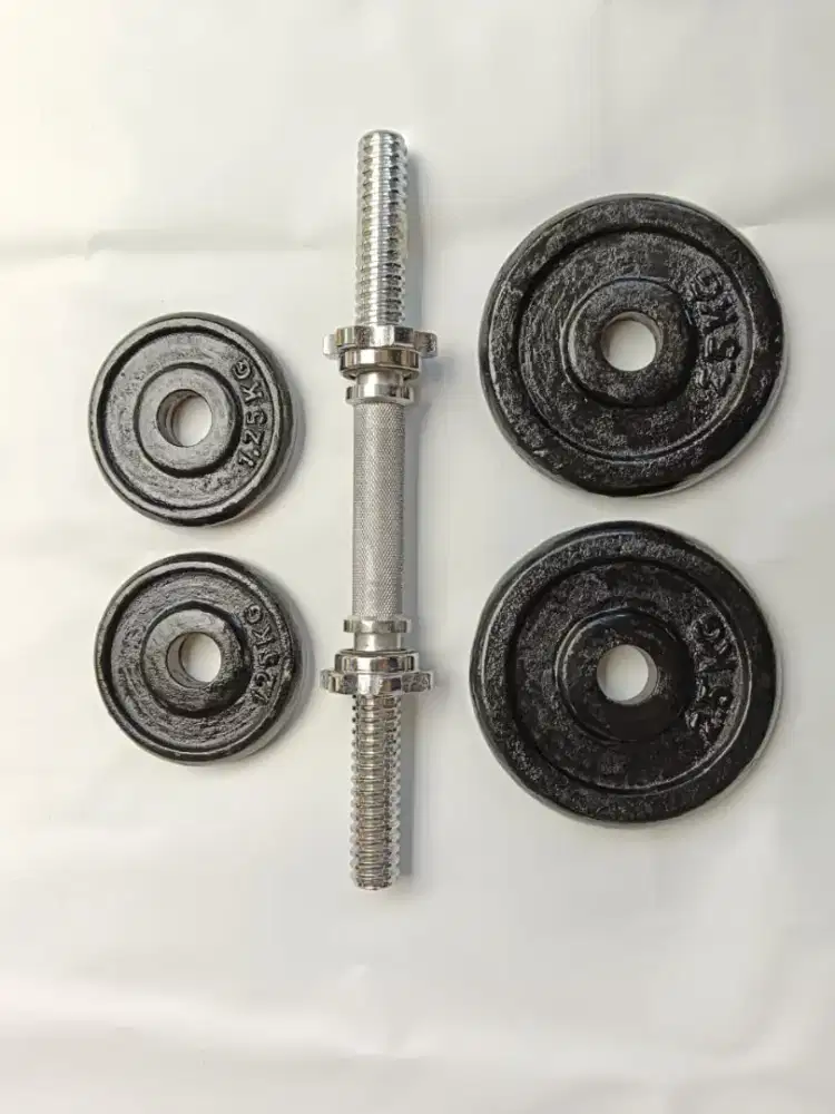 Alat olahraga barbel set besi 10 kg