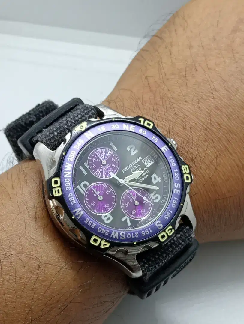 Jual jam tangan vintage Alba field gear chronograph