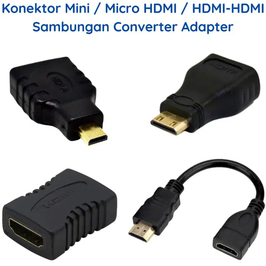Konektor Mini / Micro HDMI Barel HDMI-HDTV Sambungan Converter Adapter