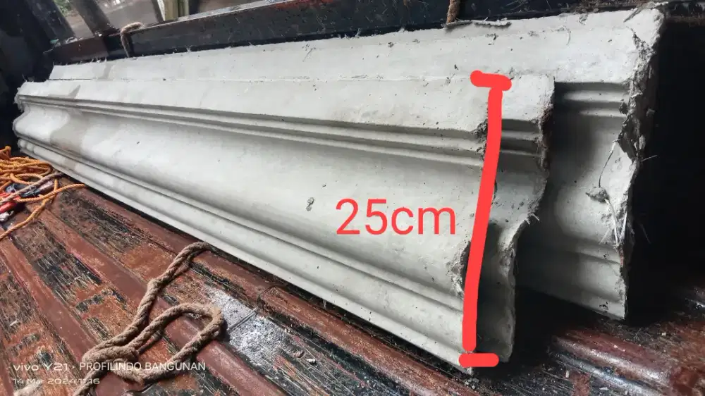 Profil beton lis plang tempel