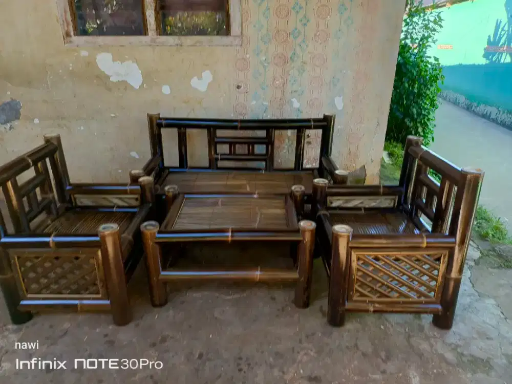 Krajinan Kursi bale bambu hitam cod bayar di tempat