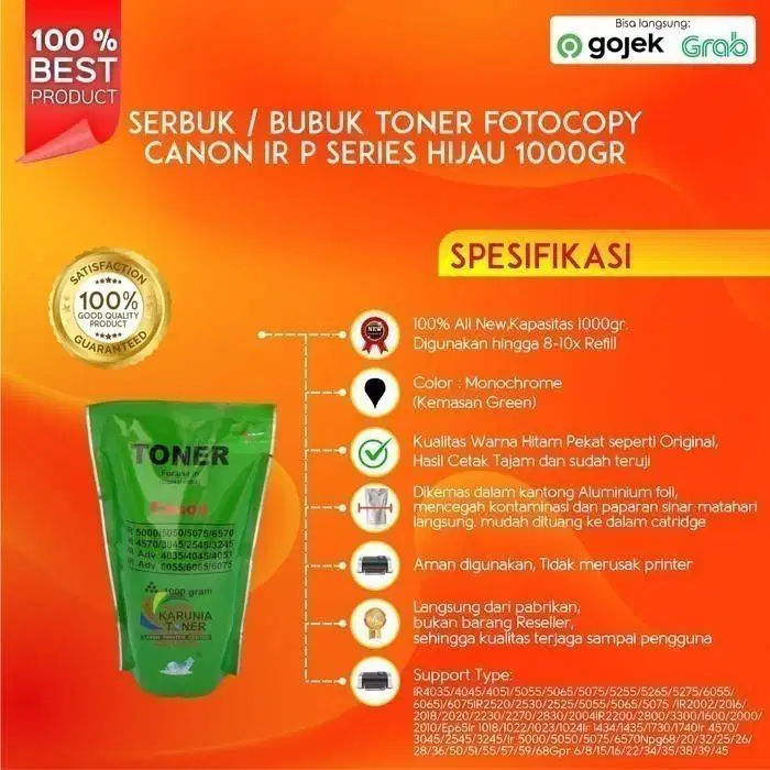 Serbuk Toner Fotocopy Canon ir1022 ir1024 ir2016 ir2018 ir4570 ir3570