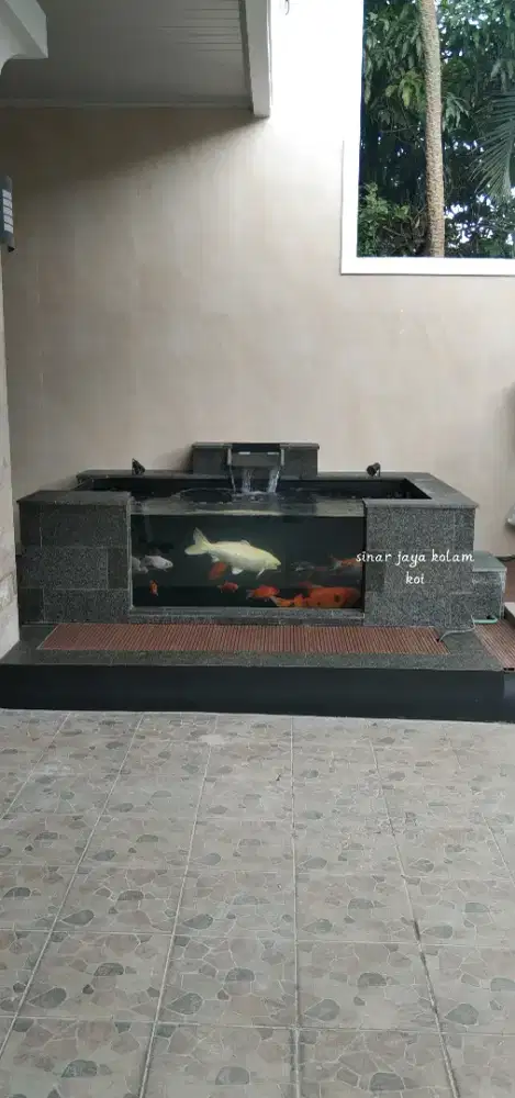 kolam minimalis depan rumah