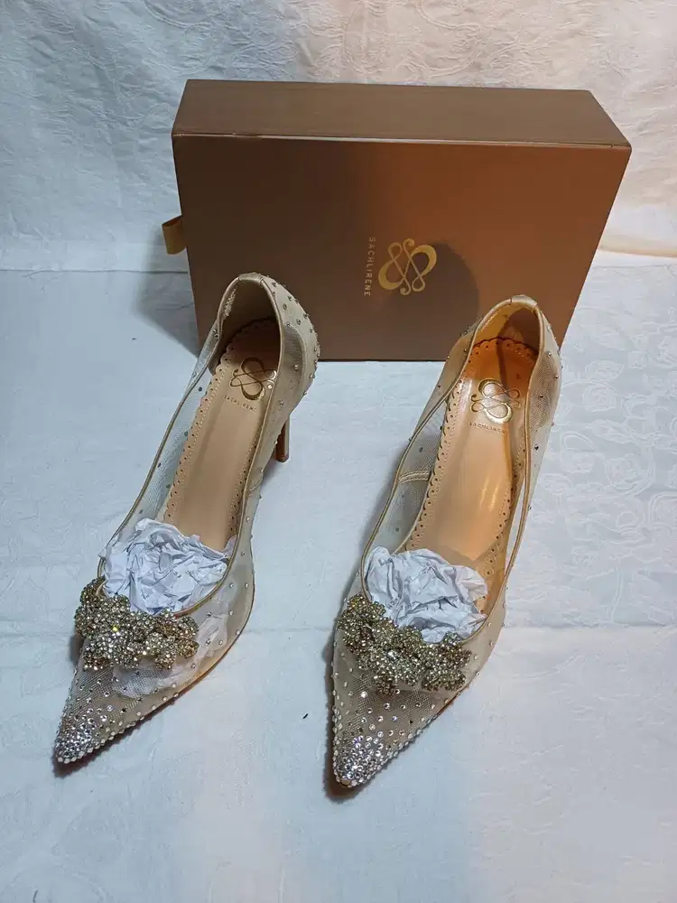 Sepatu Bridal / Wedding : Sachlirene Danica Nude  (Size 39)