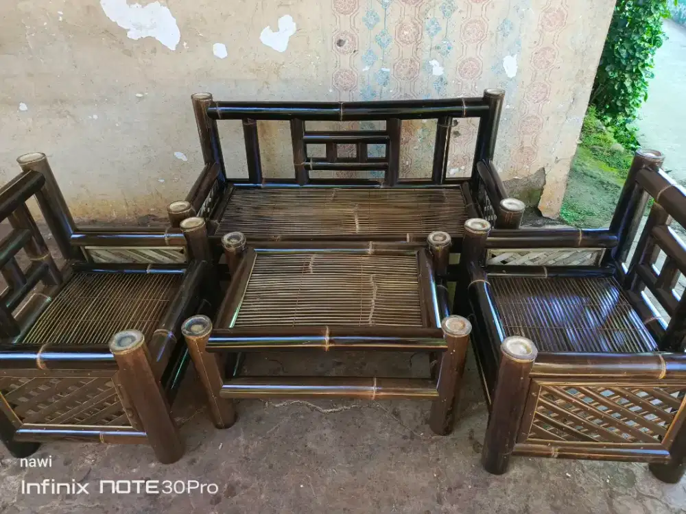 kursi dan bale dr bambu hitam cod bayar di tempat