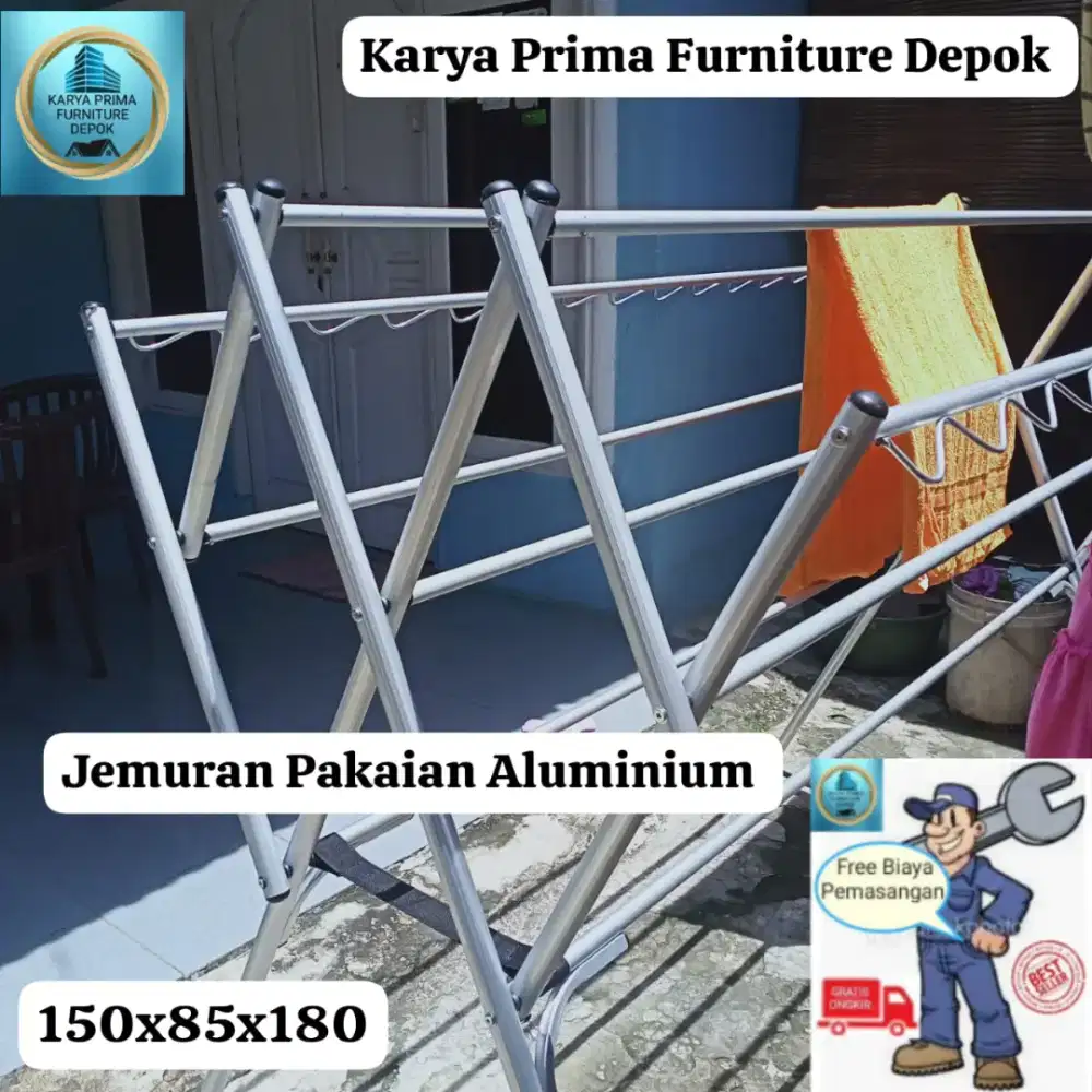 Jemuran pakaian aluminium kuat dan awet 400rb free ongkir pasang COD