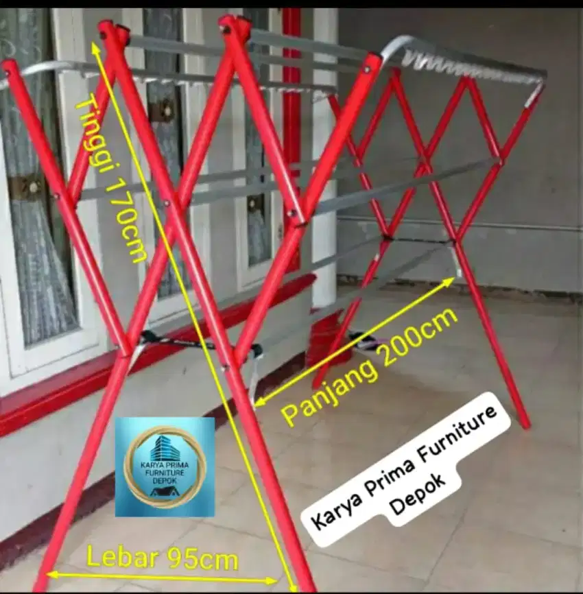 Jemuran Pakaian Aluminium kuat dan awet 550rb free ongkir pasang COD
