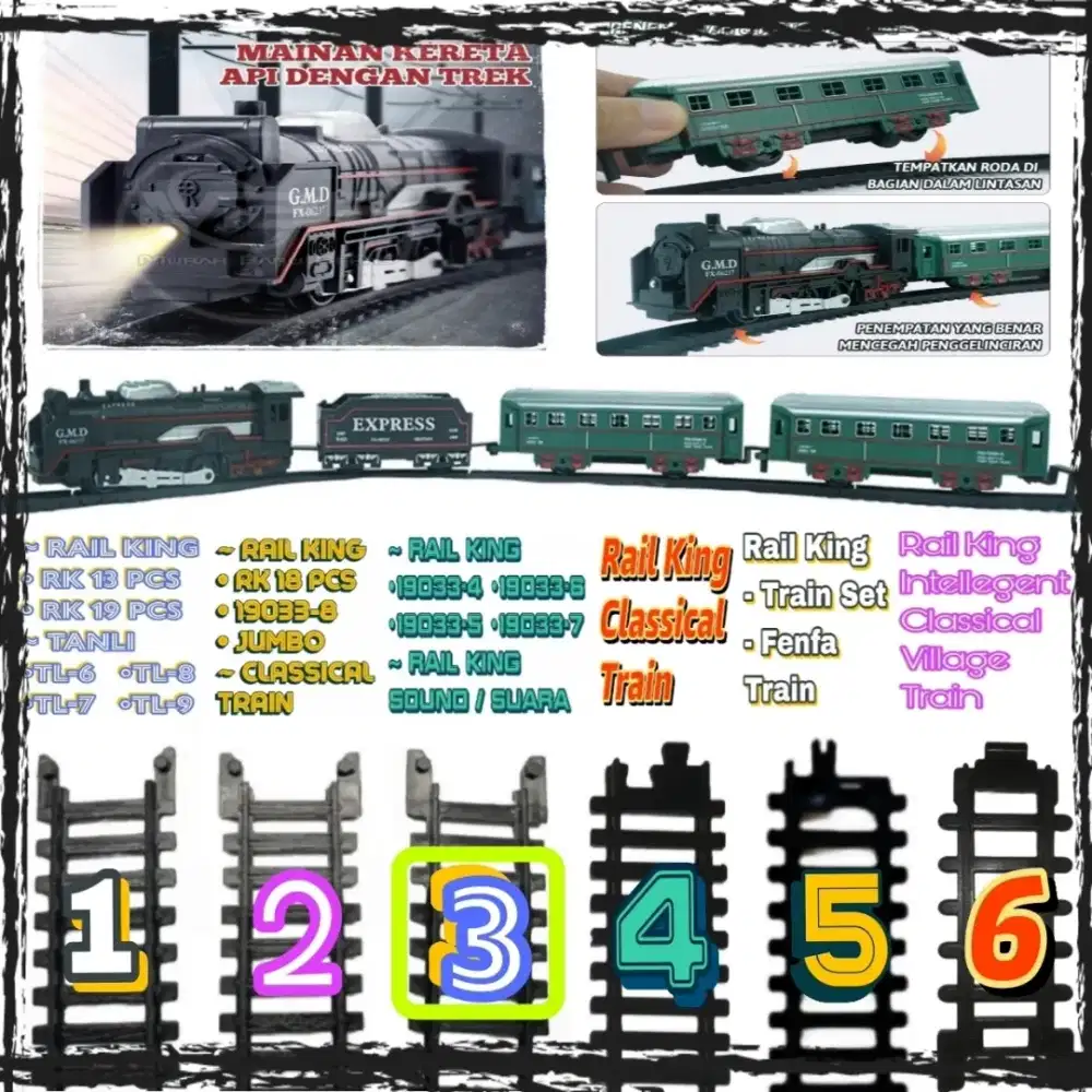 Rel LURUS Rail King Mainan Kereta RailKing Standar RK 19033 - 4 5 6 7