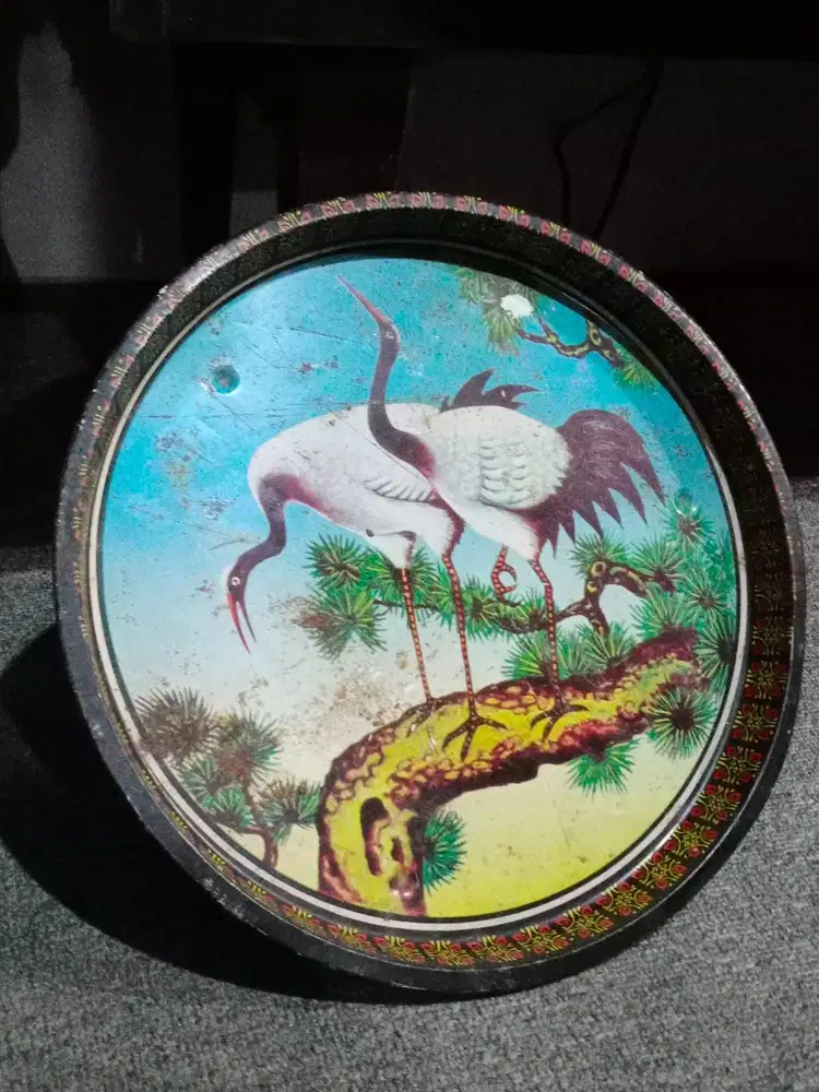 Baki stainless corak burung koleksi vintage