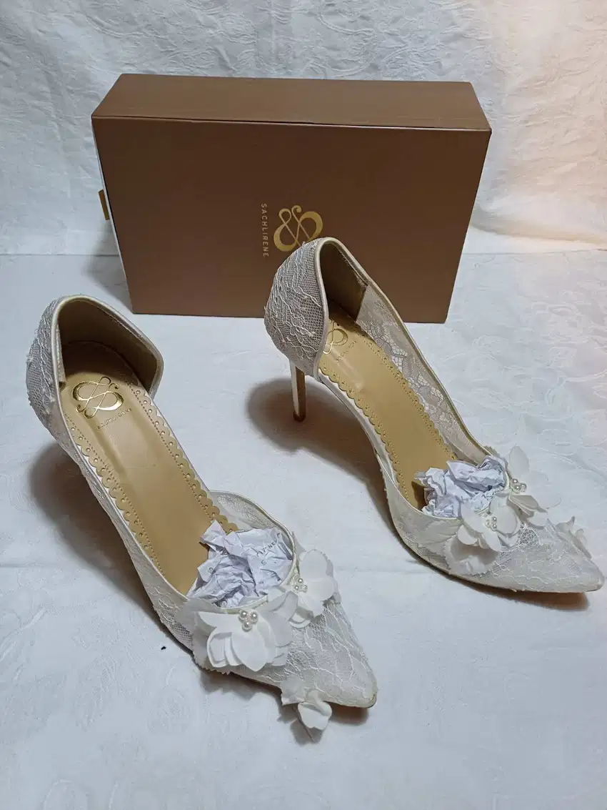 Sepatu Bridal / Wedding / Pesta  : Sachlirene Zia 8 Cm White