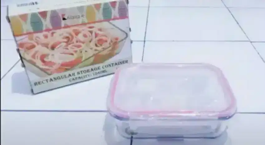 Klasiquee Rectangular Storage Container Glass 1040ml