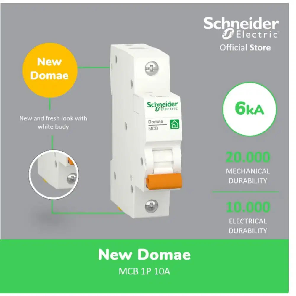 Schneider Electric NEW DOMAE MCB 10A 1P - DOMF01110