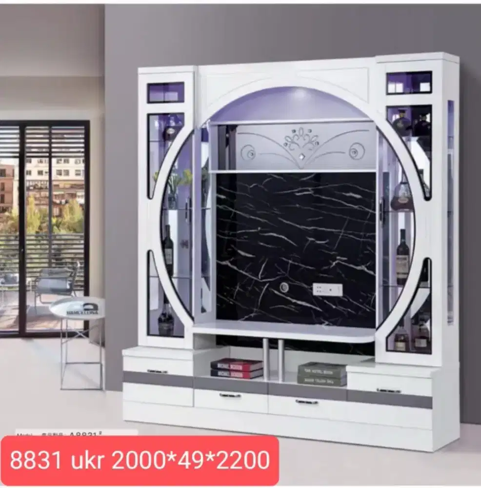 Backdrop lemari TV import ukuran besar