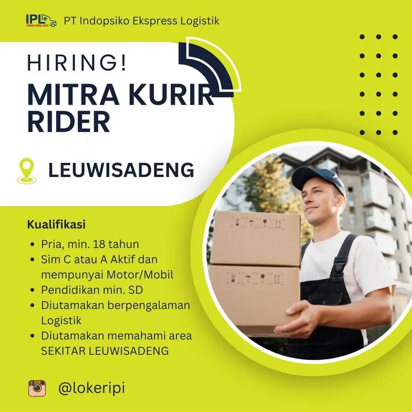 LOWONGAN MITRA KURIR AREA LEUWISADENG