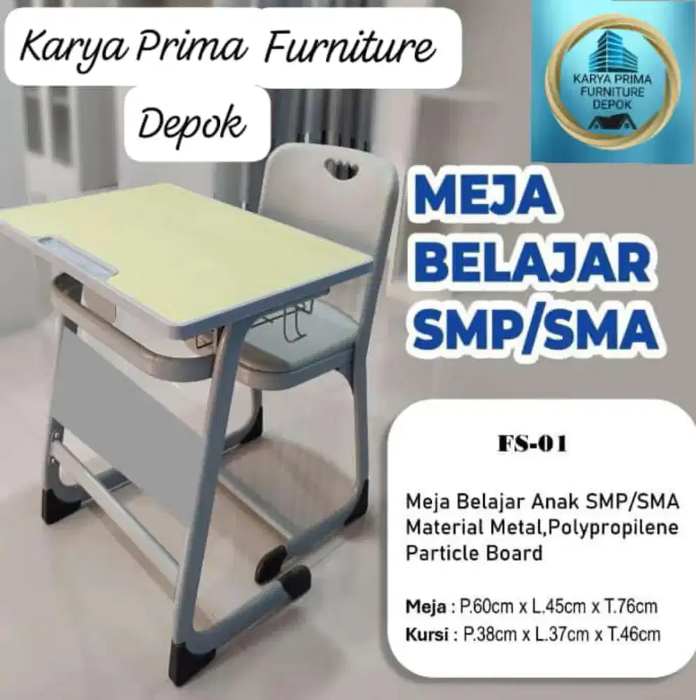 Meja belajar sekolah cocok untuk SMP, SMA, MA,SMEA 1.100.000 kuat awet