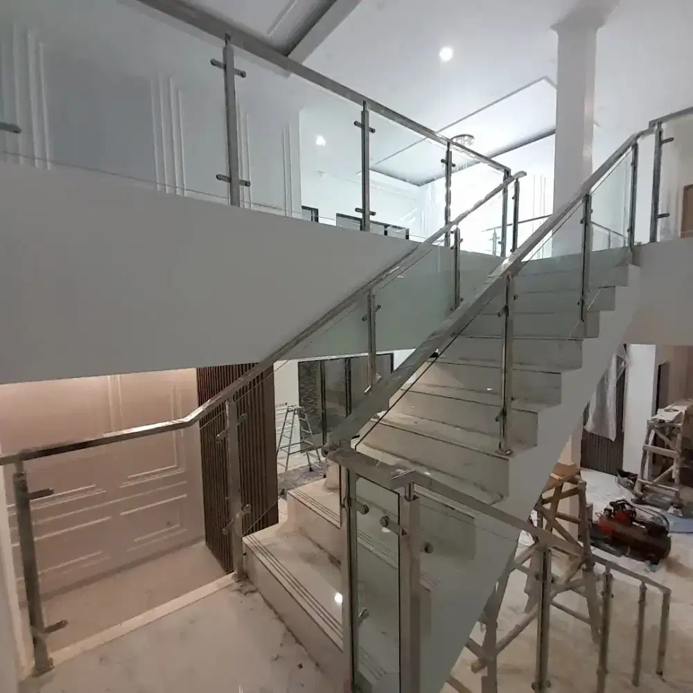 Railing kaca reling balkon stenlis & kanopi alderon solarflat spandek