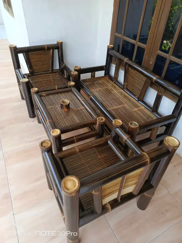 kursi dan bale dr bambu hitam cod bayar di tempat