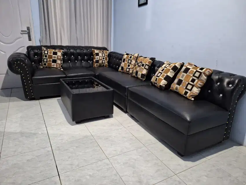 Sofa L Klasik, kebesaran 7 tempat duduk