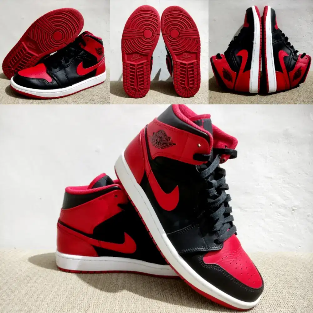 Original Jordan 1 mid bred ukuran us 9 banned