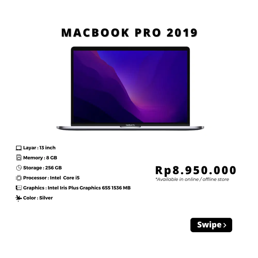 Macbook pro 2019 RAM 8/256 GB