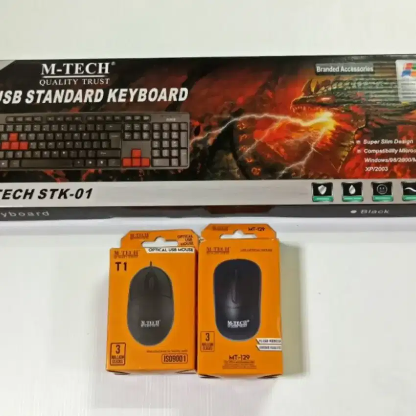 Sepaket Keyboard Mouse USB Baru