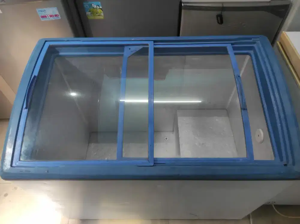 Freezer Slide Glass Kaca 250 L, Bergaransi, Bandung, SECOND SIAP PAKAI