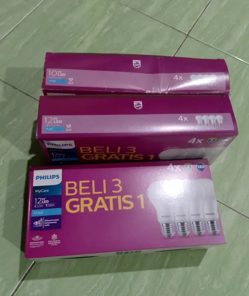 Lampu Philips LED 12wat 1 box isi 4 murmer