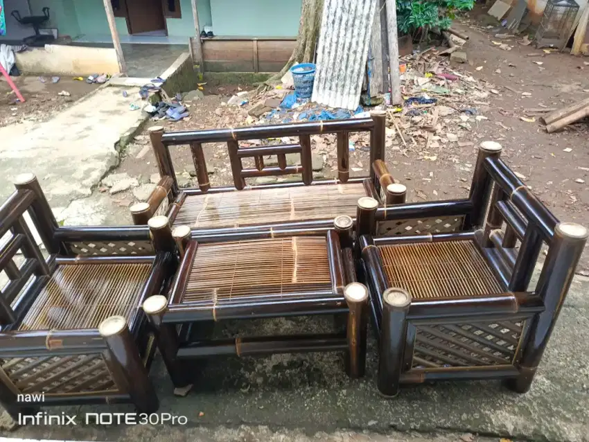 kursi dr bambu hitam asli cod bayar di tempat