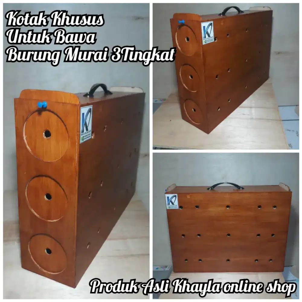 Bird box Kotak khusus untuk bawa Burung Murai 3Tingkat