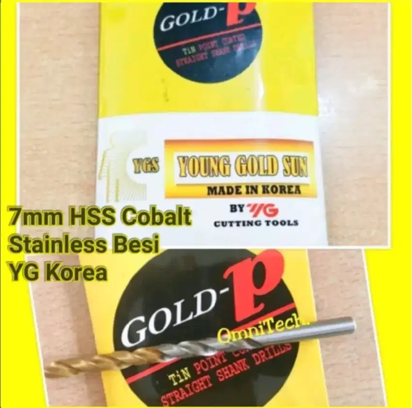 Mata Bor Besi Baja Metal Stainless HSS Co Cobalt YG -1 Korea 7mm 7 mm