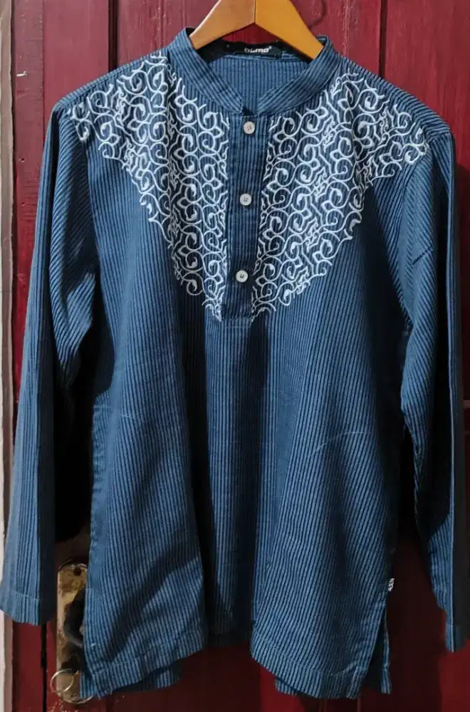 Baju koko bordir warna biru