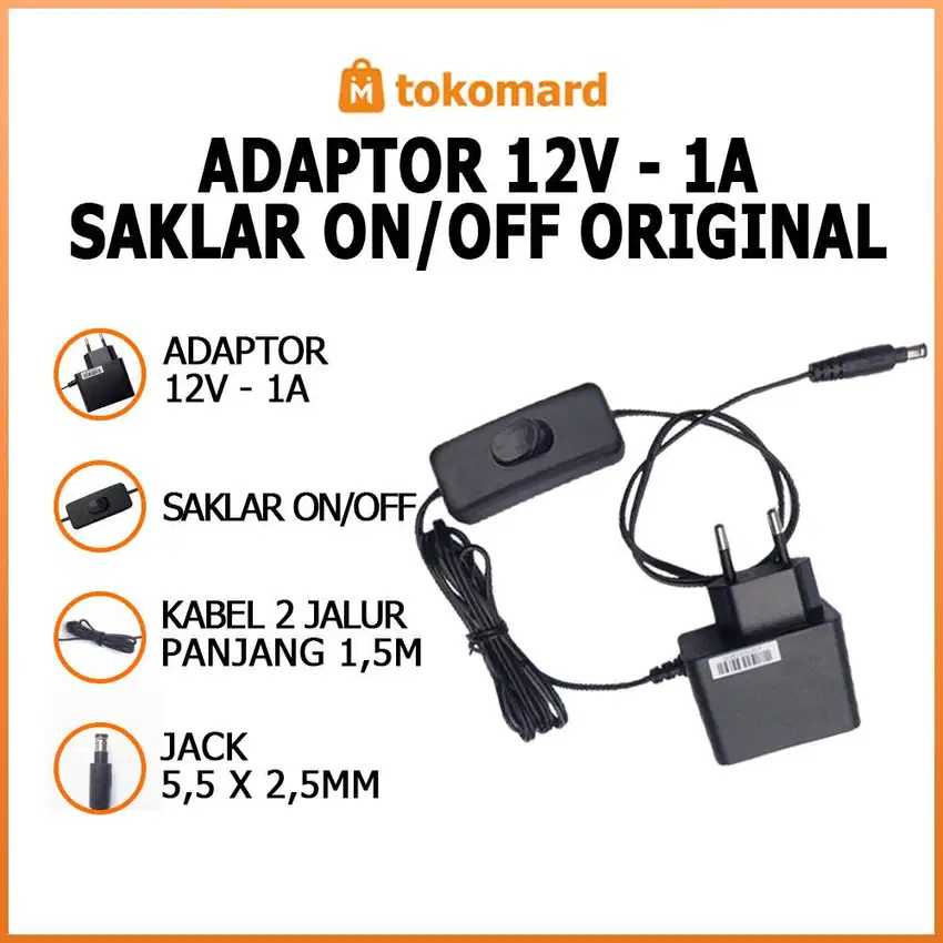 Adaptor 12v 1a Original Saklar On/Off, Adaptor Original Copototan STB