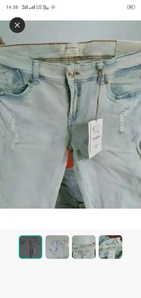 Jeans warna vintage/blur size S