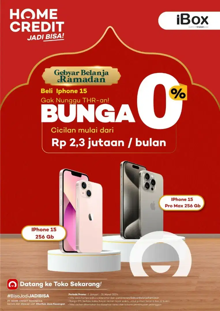 Promo cicilan bunga 0% via HOME CREDIT INDONESIA Iphone 13 128 gb