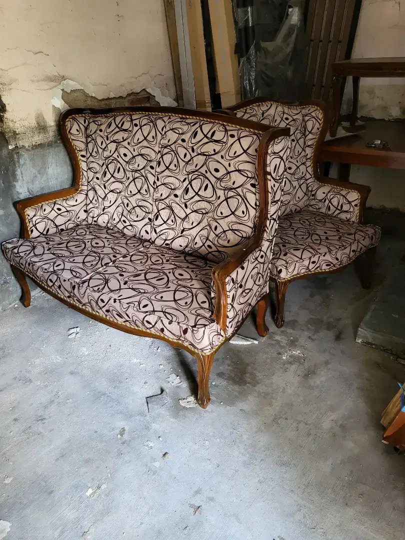 Set Kursi Tamu kayu jati sofa 211 set kayu klasik besar elegant