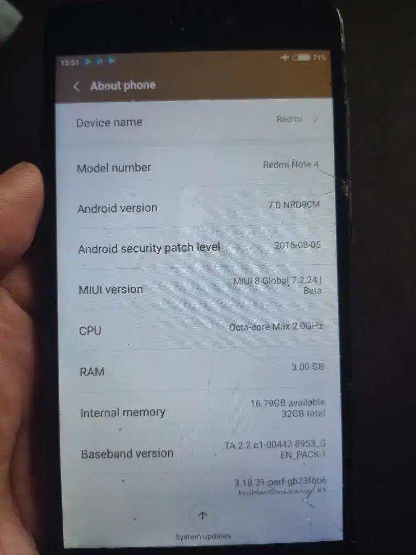 Redmi note 4 murah minus