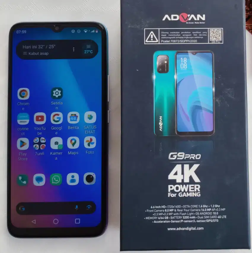 HP new Advan G9 Pro full Box batt 5200mha tahan 2 hari spt Baru