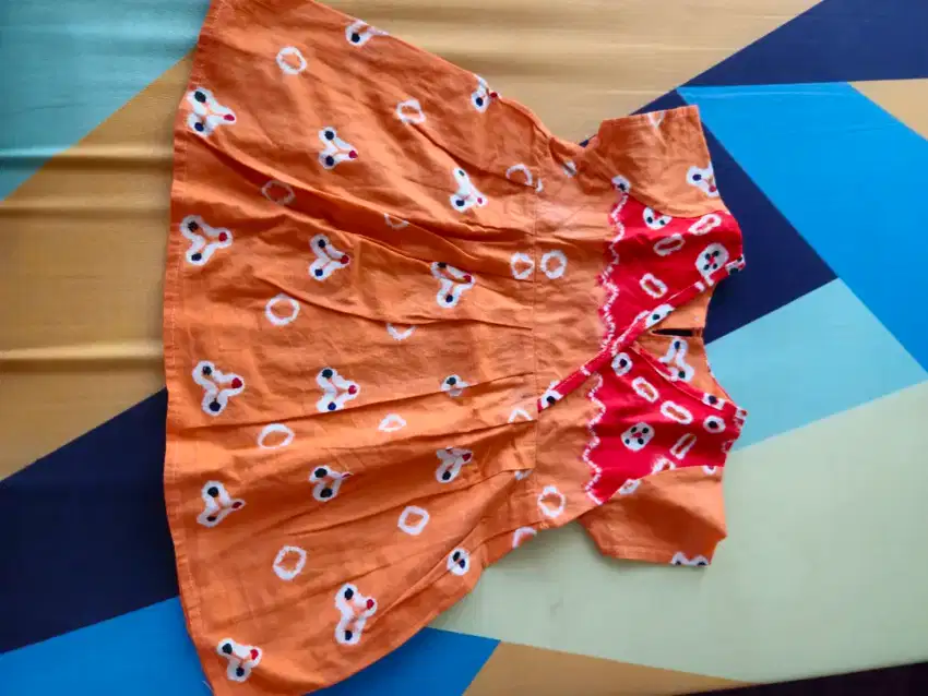 PL dress batik anak orange