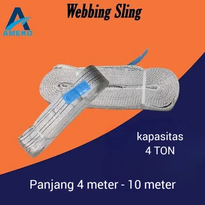 Webbing Sling/ Tali Angkat 4 TON (4meter, 6meter, 8meter, 10meter)