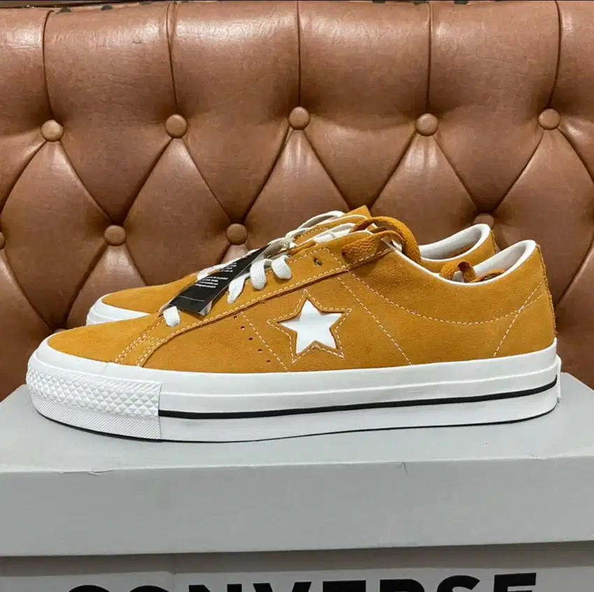 converse tan suede one star pro sneakers