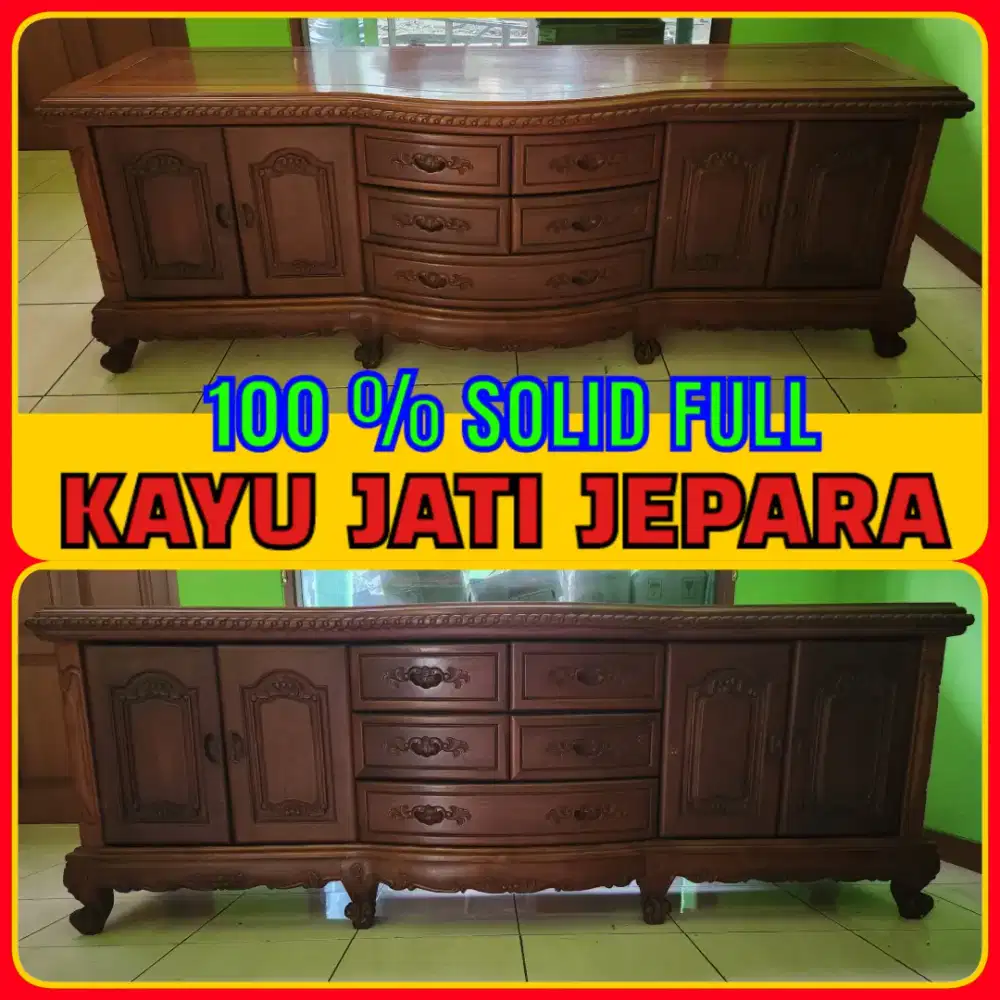BUFFET PANJANG KAYU JATI