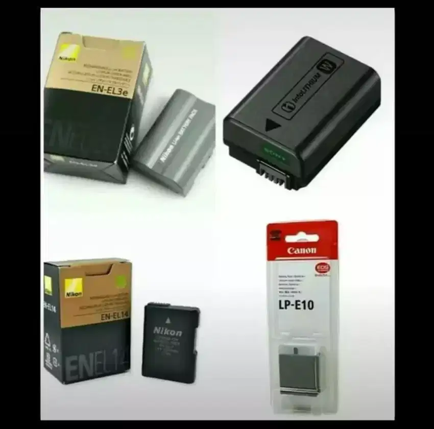 aneka batere battery baterai kamera canon nikon fuji sony