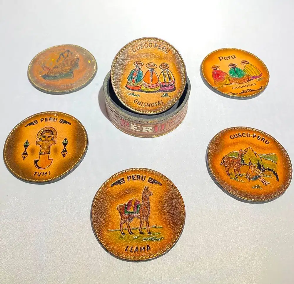 Tatakan gelas souvenir negara Peru 5pcs