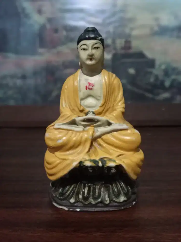 Patung budha antik koleksi oriental klasik lawas pajangan vintage rare