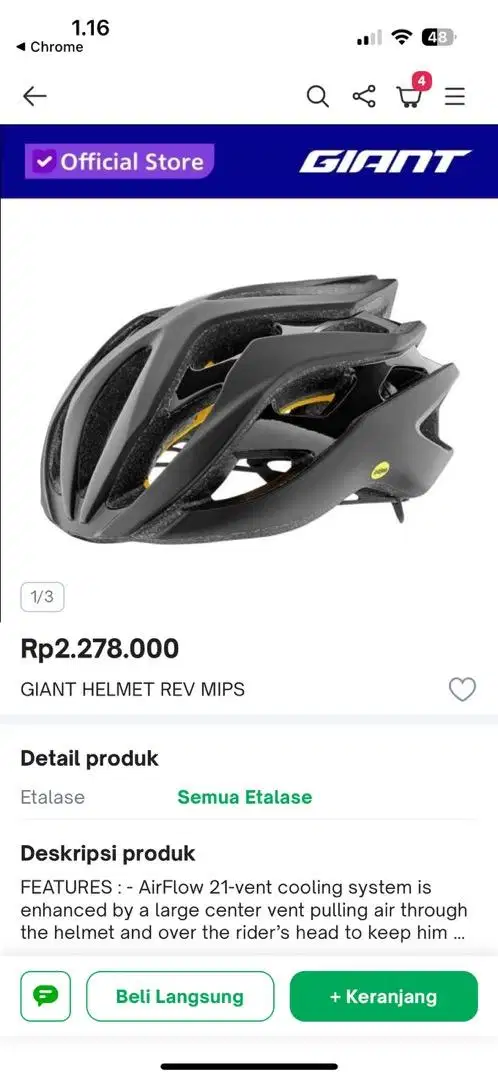 Giant Helmet Rev Mips M | Helm Sepeda Gunung Lipat Roadbike MTB