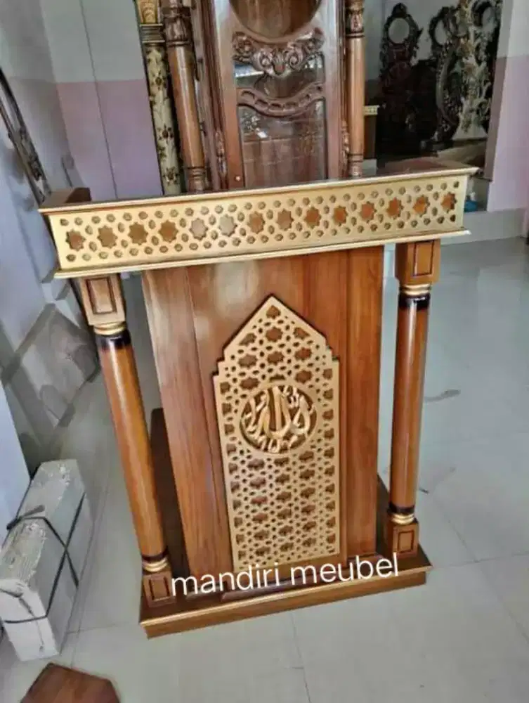 Stok podium mimbar jati siap kirim.