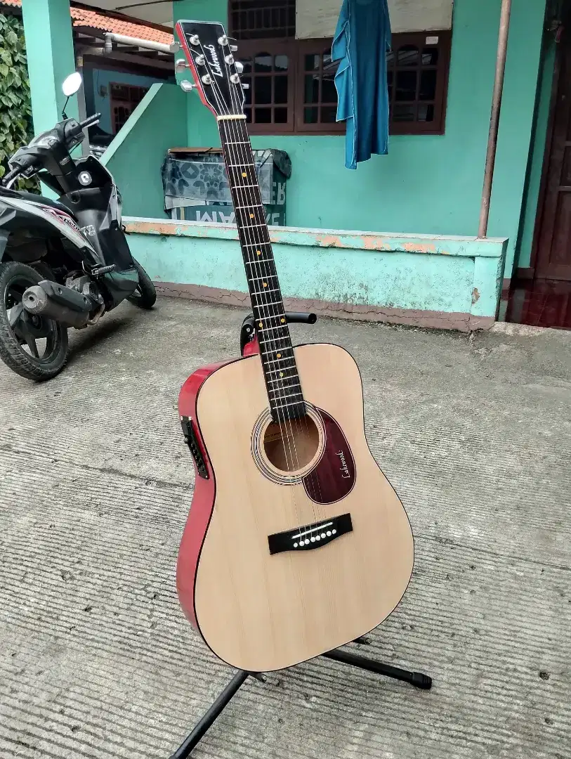 Gitar jumbo akustik elektrik eq gitat new