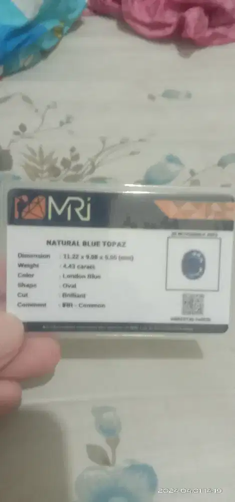 Cincin Batu Permata Blue Topaz London IRR