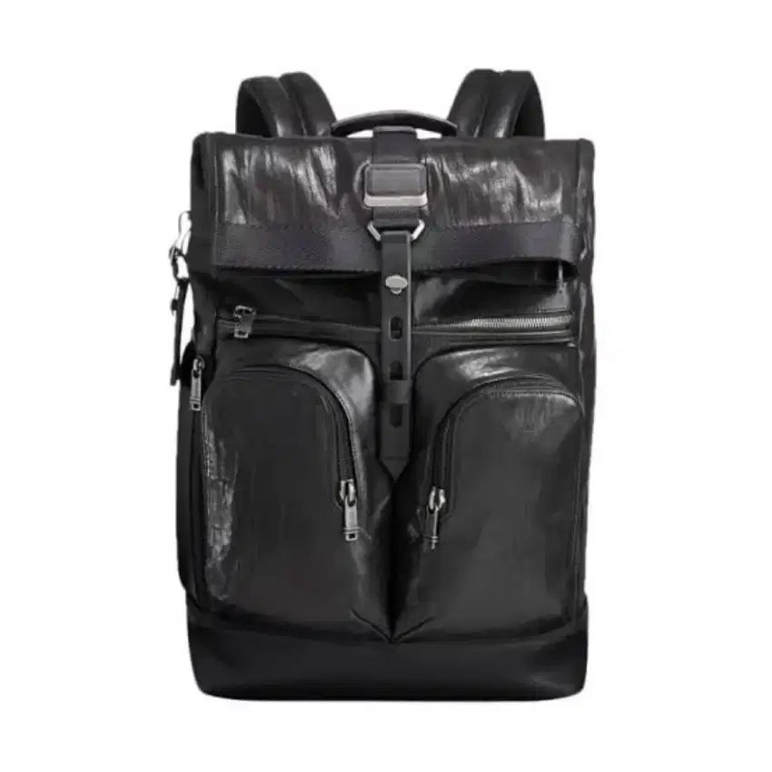 Tumi alpha bravo London rolltop leather backpack original