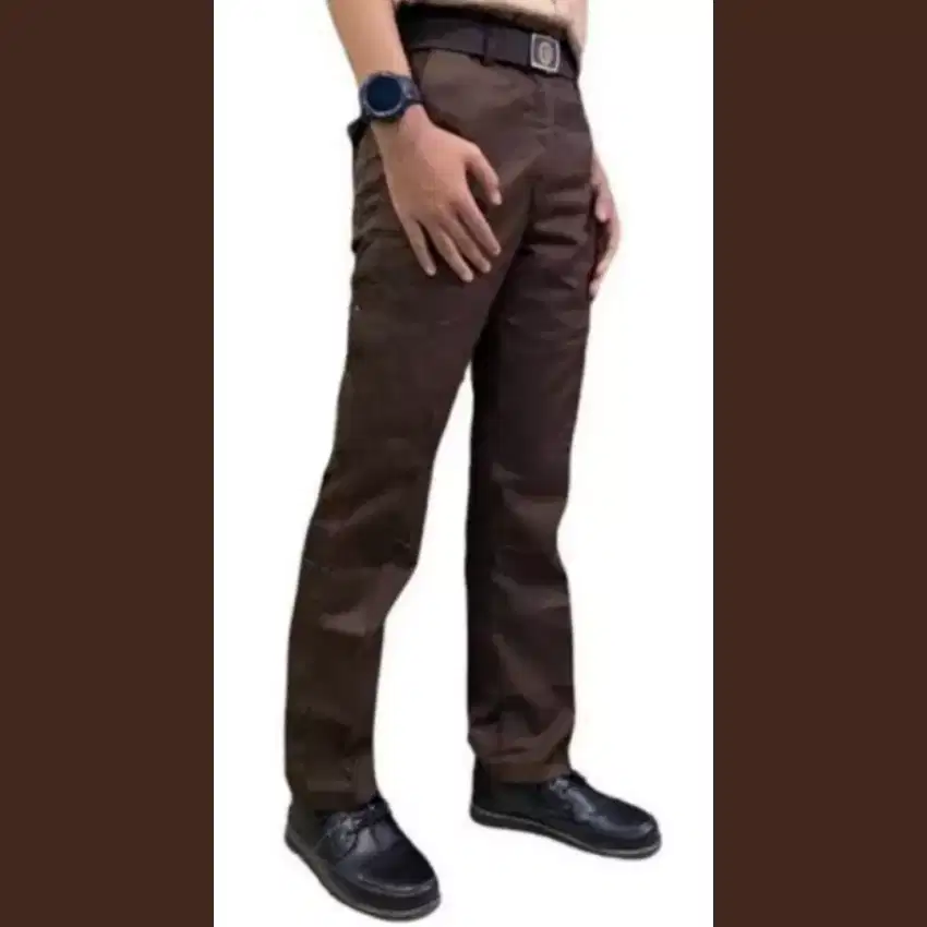 Celana Seragam Pramuka Panjang Slim Fit Formal SMP SMA chino chinos